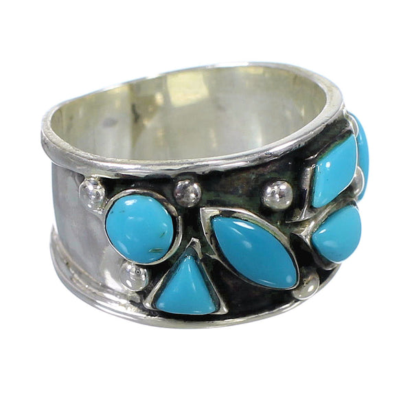 Turquoise Authentic Sterling Silver Southwest Jewelry Ring Size 5-3/4 AX84681